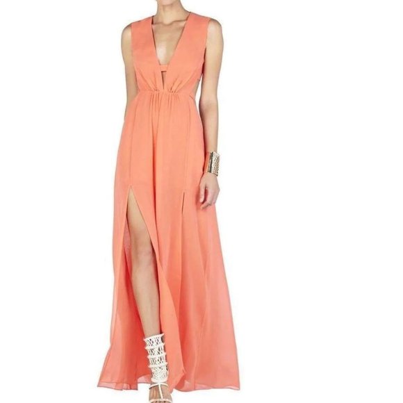 BCBGMaxAzria Alda Plunging V Neck Dress - Picture 3 of 7